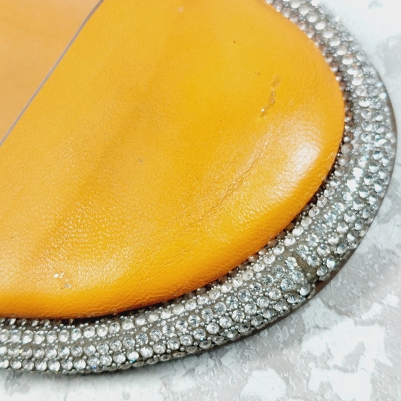 Schutz Alicina Slide in Bright Tangerine Orange Silver Crystal Sandal E205 - Picture 12 of 14